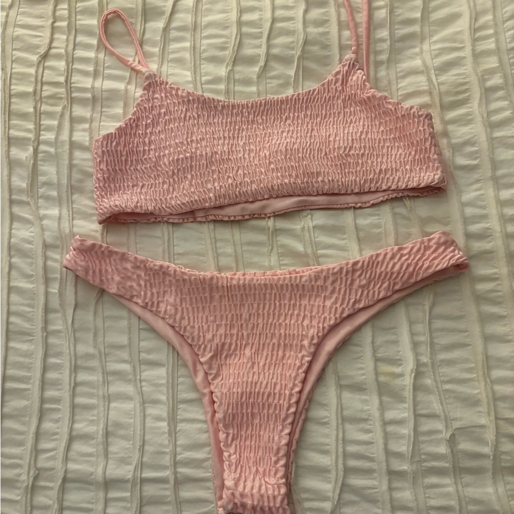 Pink Ruched Bikini - Picture 1 of 4